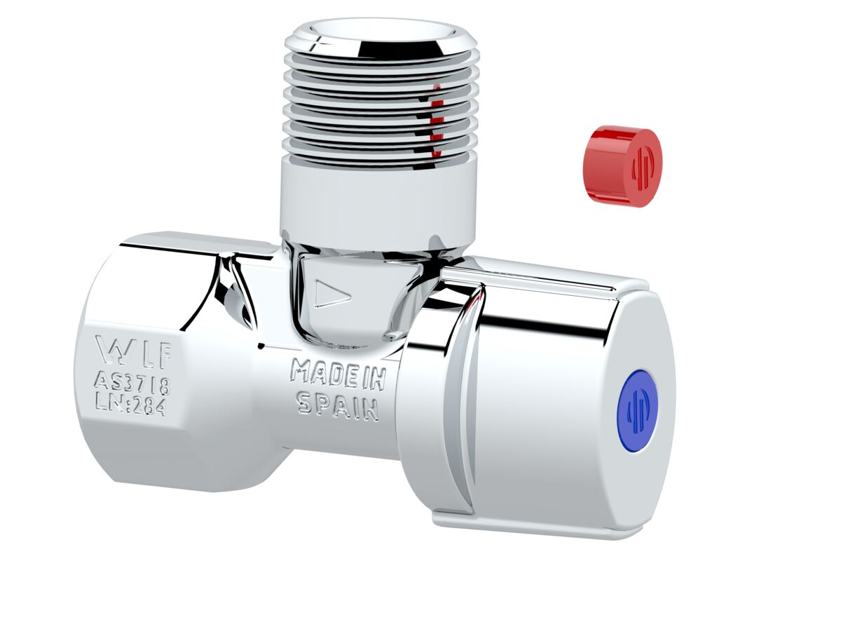 reece Arco Right Angle Ball Valve Mini Stop with Non Return Check Chrome 15mm Lead Free