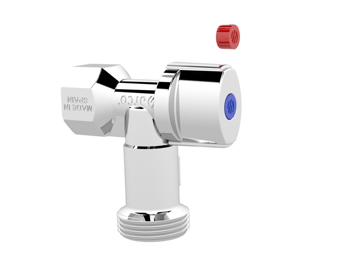 reece Arco Right Angle Washing Machine Stop & Non Return Valve 20mm x 15mm Chrome Plated Lead Free