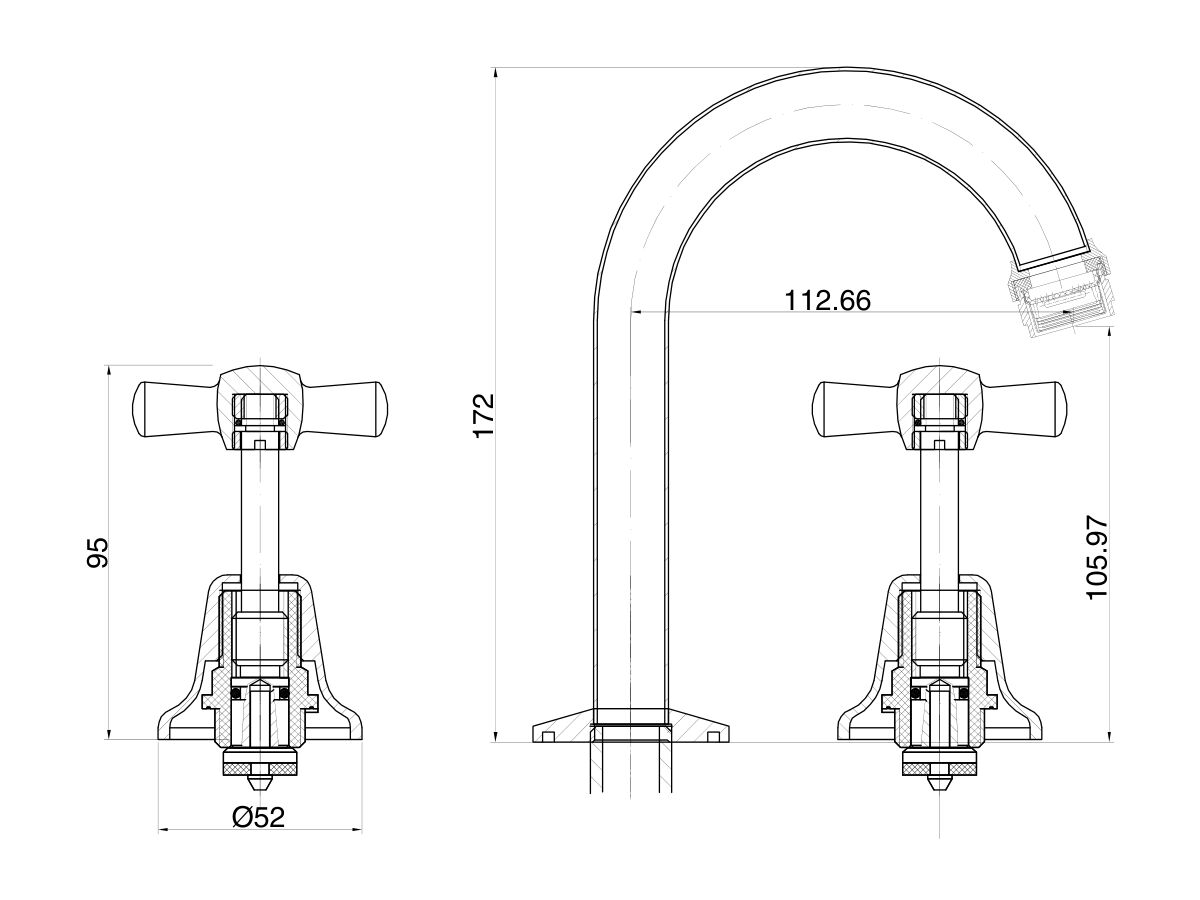 Reece Base Basin Set (Fixed) Anti-Vandal Chrome (4 Star)