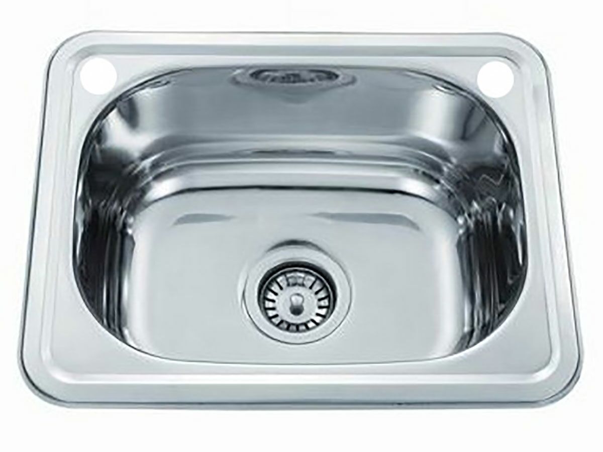 reece Base Inset Mini Laundry Trough 1 Taphole & Bypass 22 litres Stainless Steel