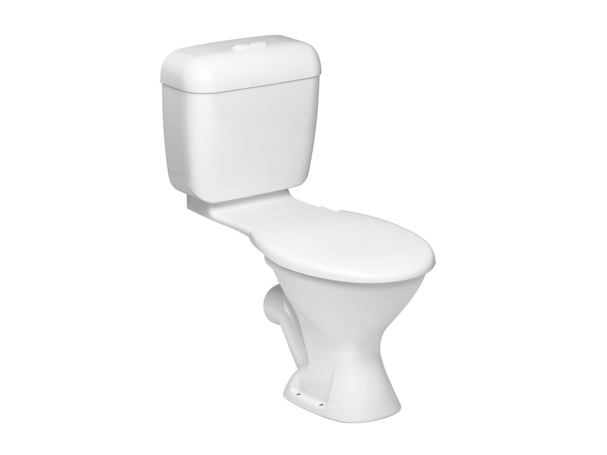 reece Base Link Toilet Suite P Trap with Seat White (4 Star)
