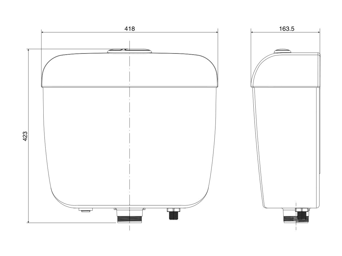 Reece Base Mid/Low Level Cistern Only 4.5/3L White (4 Star)