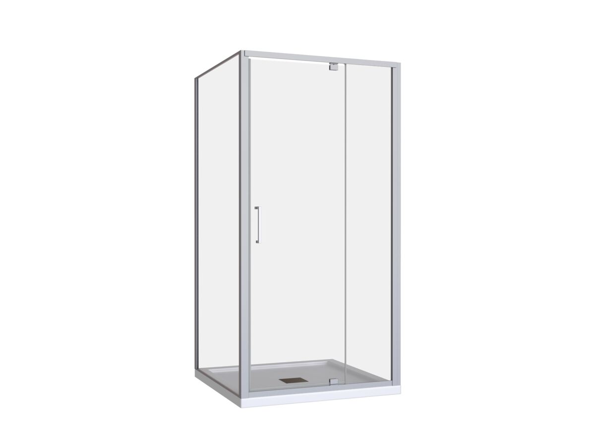 reece Base MK2 Shower Screen & Shower Base with Centre Outlet 1000mm x 1000mm White & Chrome
