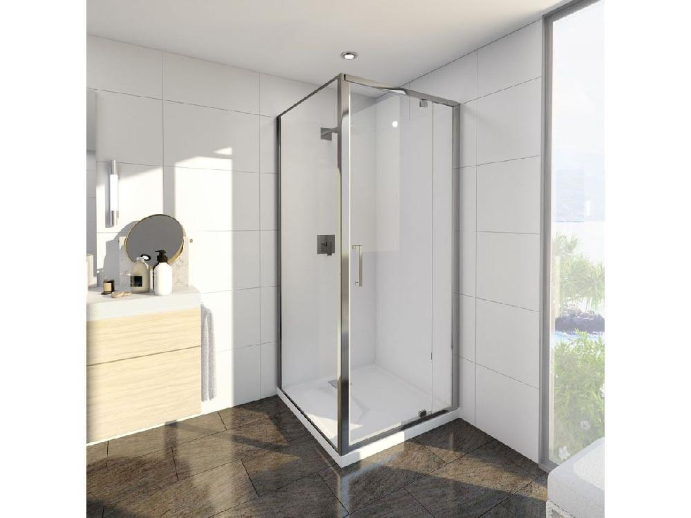 Reece Base MK2 Shower System With Rear Outlet 900mm X 900mm White & Chrome