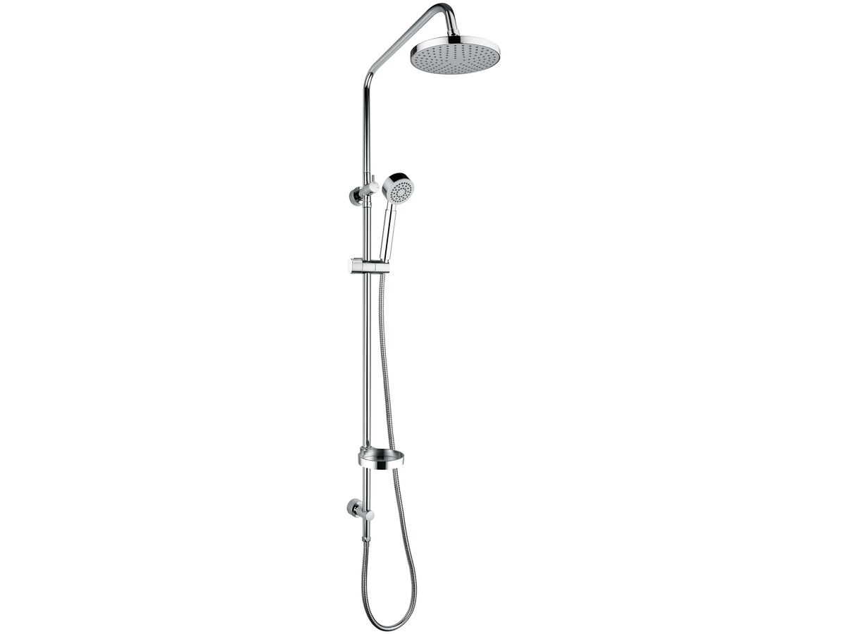 reece Base Twin Rail Shower with 180mm ABS Overhead with Top Rail Water Inlet Chrome (3 Star)