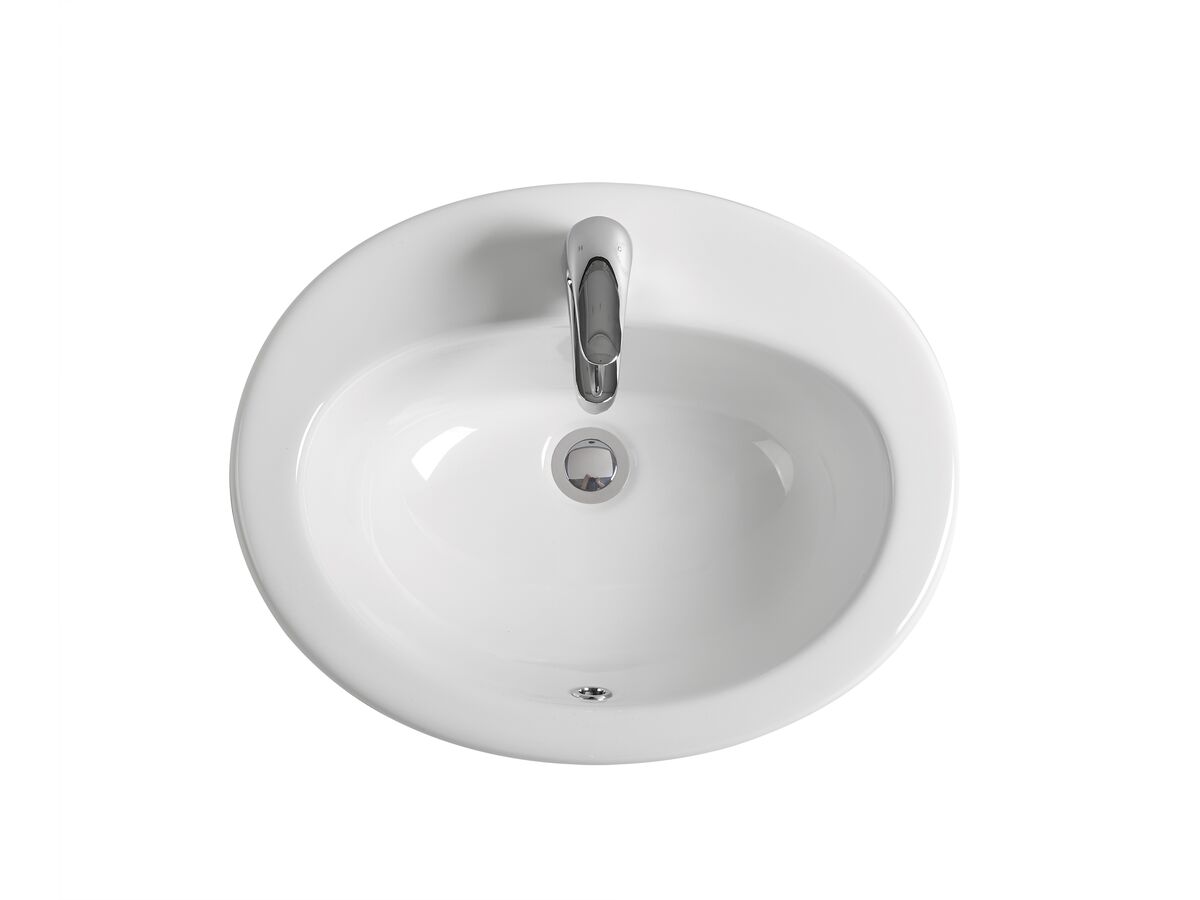 Reece Base Vanity Basin With Front Overflow 1 Taphole 540 X 445mm White
