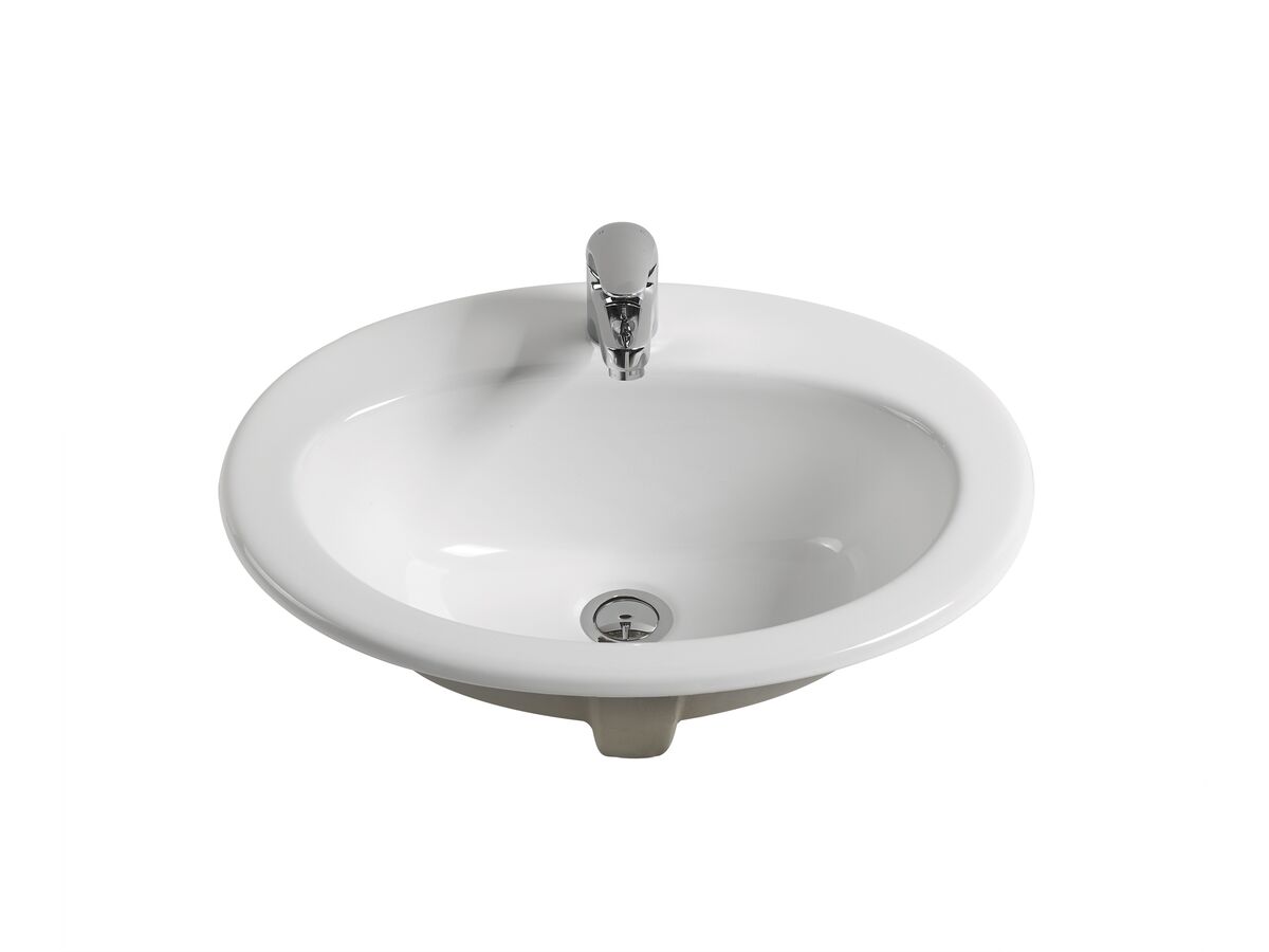 Reece Base Vanity Basin With Front Overflow 1 Taphole 540 X 445mm White