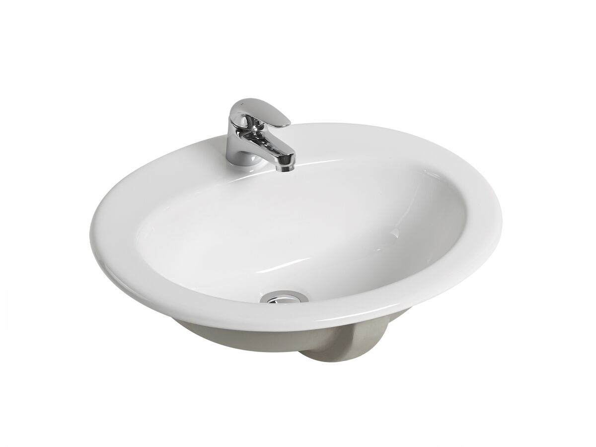 Reece Base Vanity Basin With Front Overflow 1 Taphole 540 X 445mm White