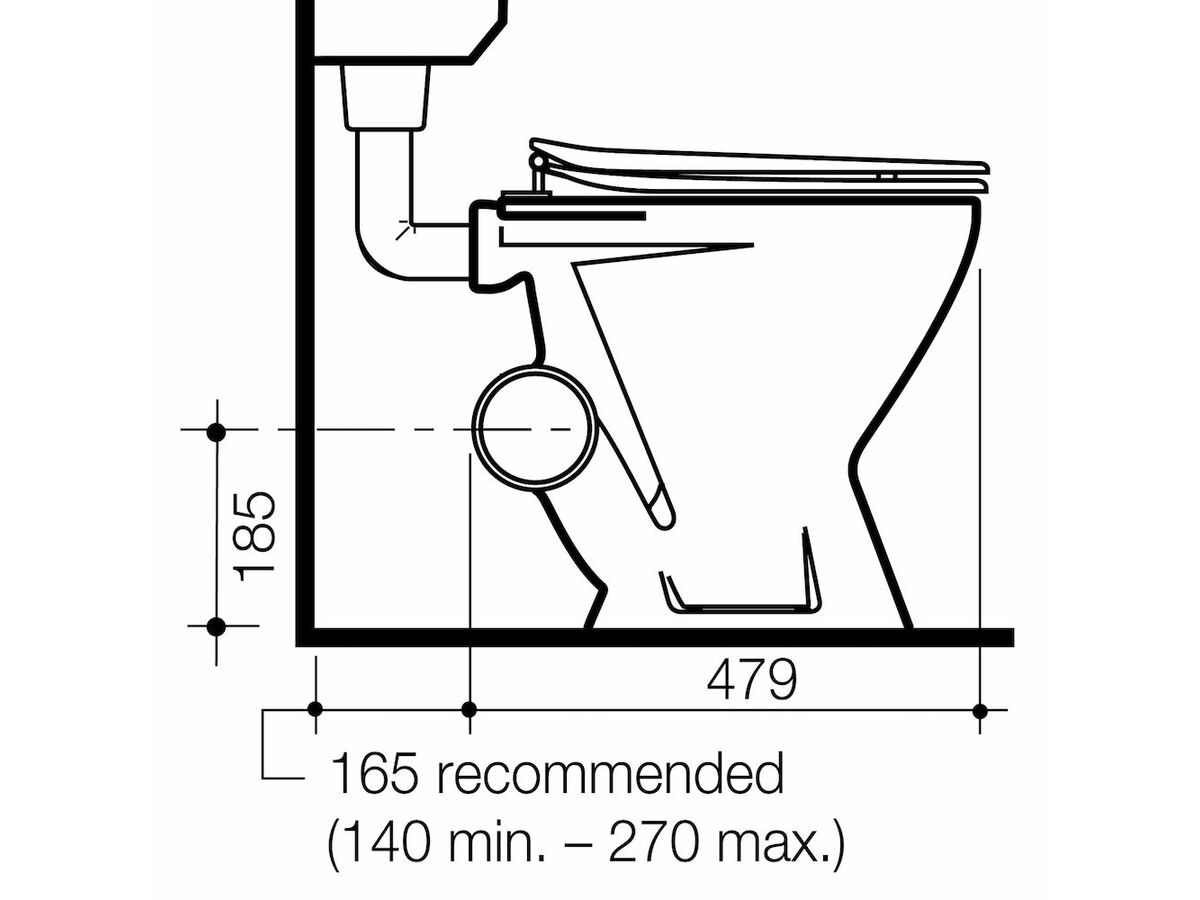 Reece Caroma Concorde Left Hand Side Del Pan (6/3Litre) White (4 Star)