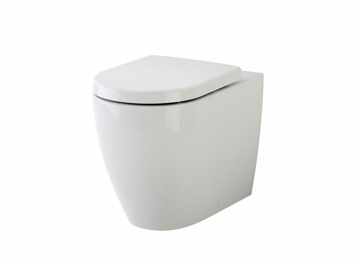reece Caroma Forma Invisi Over Height Back to Wall Rimless Pan Toilet Suite Less Inwall Cistern Button with Soft Close Quick Release Seat White (4 Star)