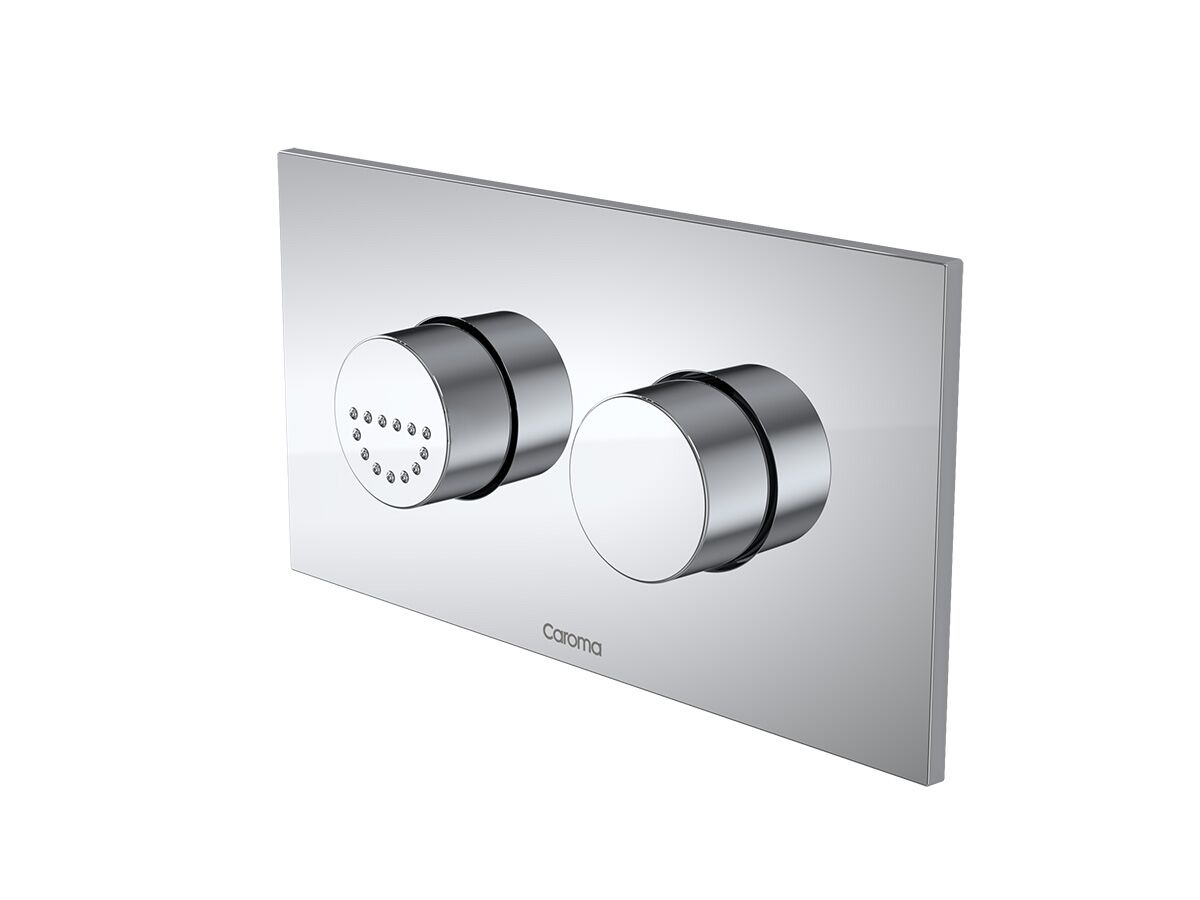Reece Caroma Invisi II Care Round Dual Flush Button/Plate Satin Chrome