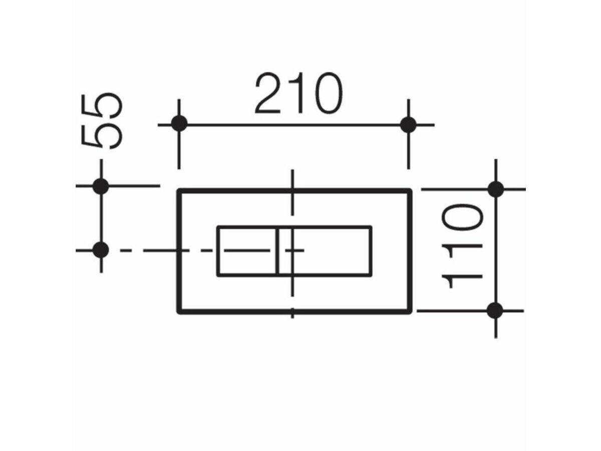 Reece Caroma Invisi II Rectangular Metal Dual Flush Plate/Button Chrome