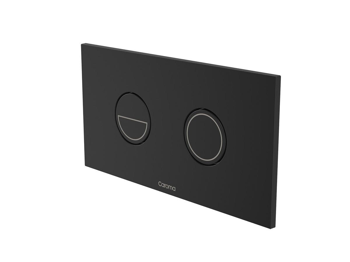 Reece Caroma Invisi Series II Round Diecast Dual Flush Metal Plate & Buttons Black