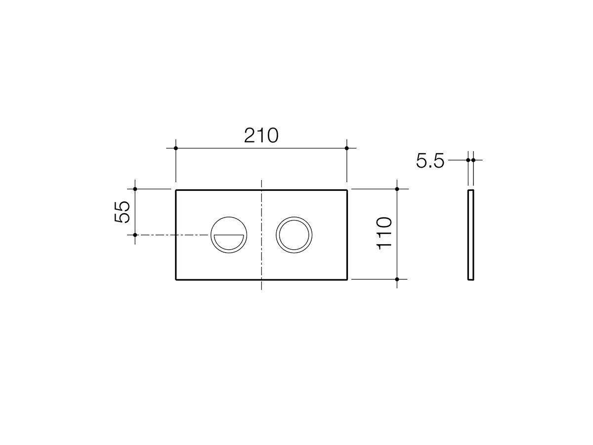 Reece Caroma Invisi Series II Round Diecast Dual Flush Metal Plate & Buttons Black