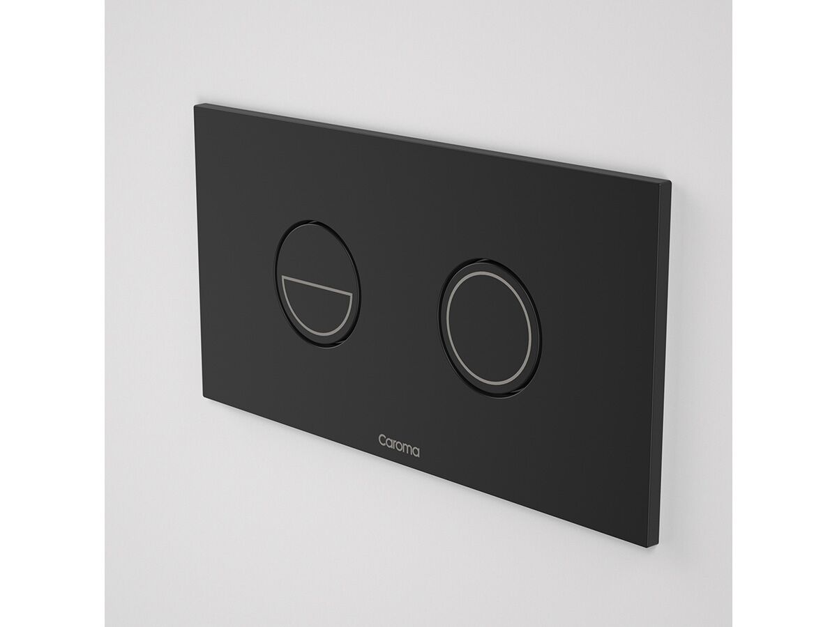 reece Caroma Invisi Series II Round Diecast Dual Flush Metal Plate & Buttons Black