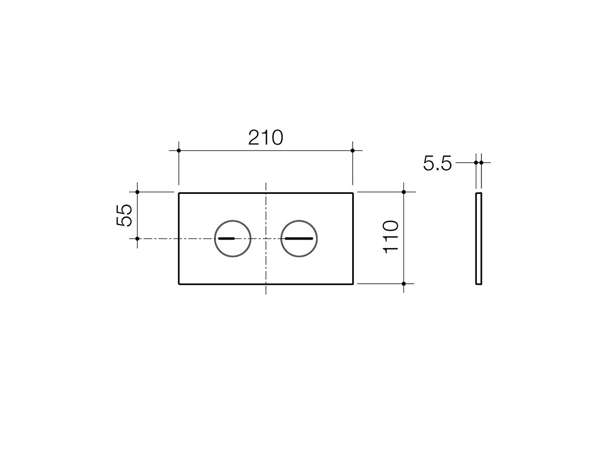 Reece Caroma Invisi Series II Round Dual Flush Plate & Buttons Neutrals (Plastic) Chrome