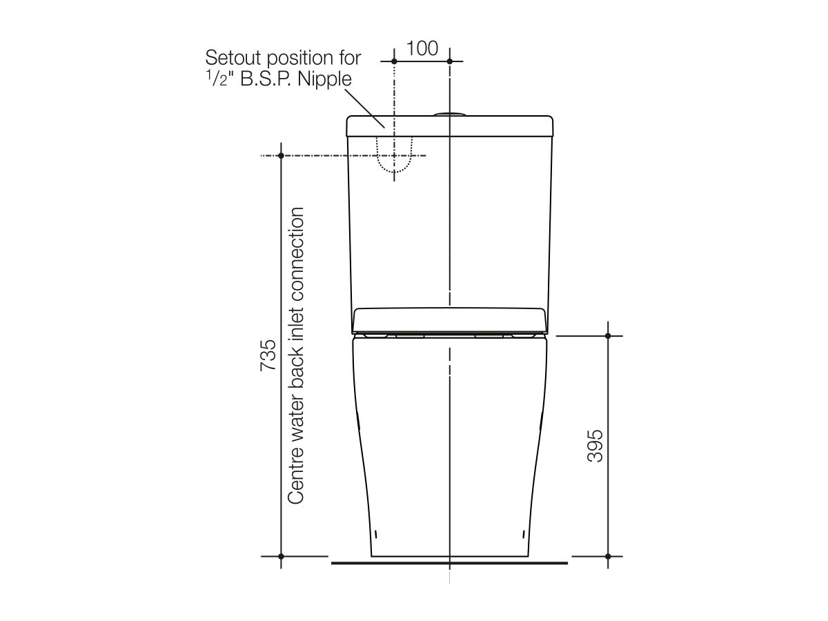 Reece Caroma Luna Cleanflush Wall Faced Close Coupled Back Entry Toilet Suite With Soft Close Seat White (4 Star)