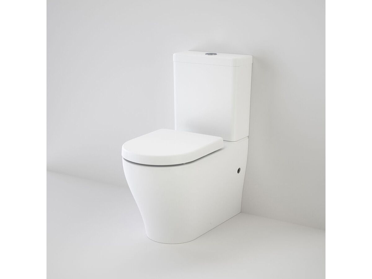 reece Caroma Luna Cleanflush Wall Faced Close Coupled Bottom Inlet Toilet Suite with Soft Close Seat White (4 Star)