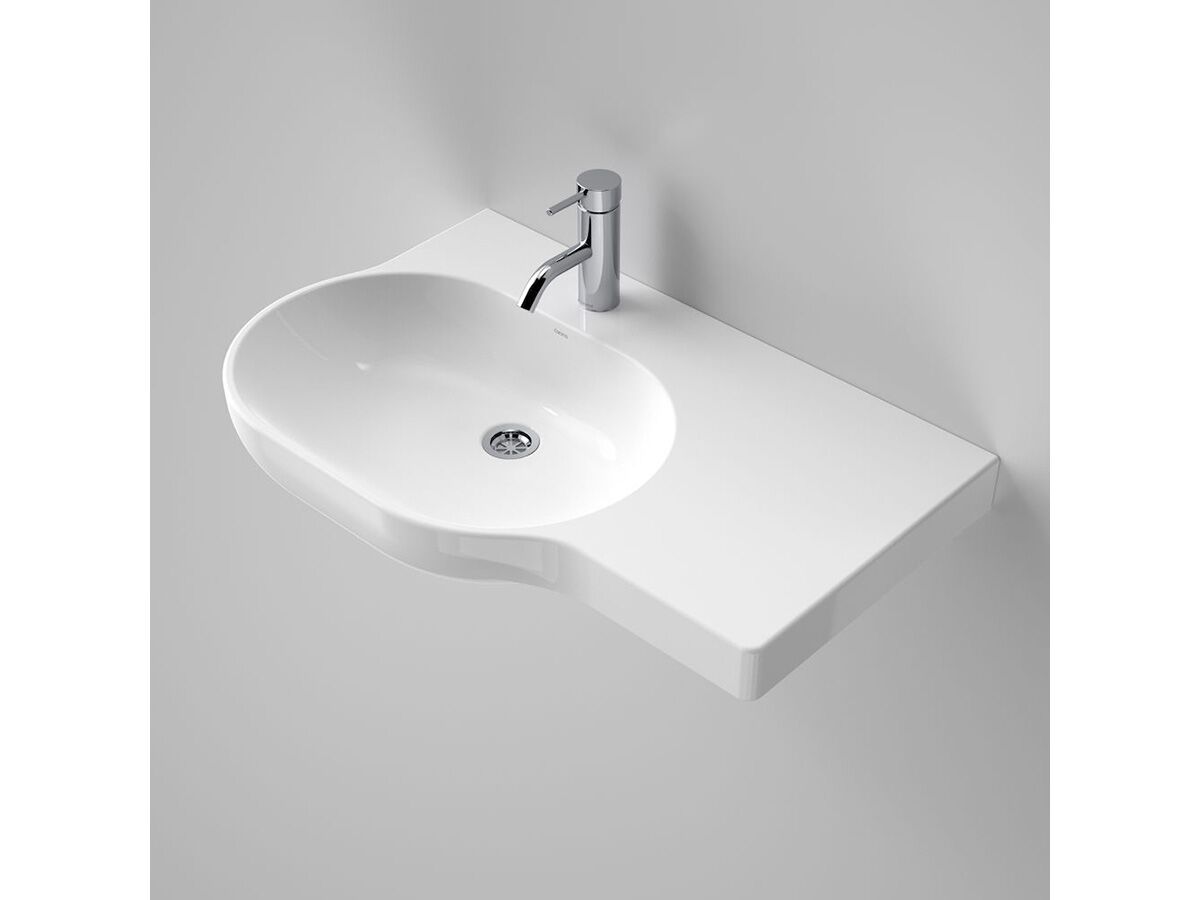 reece Caroma Opal Wall Basin Right Hand Shelf without Overflow 1 Taphole 720mm White