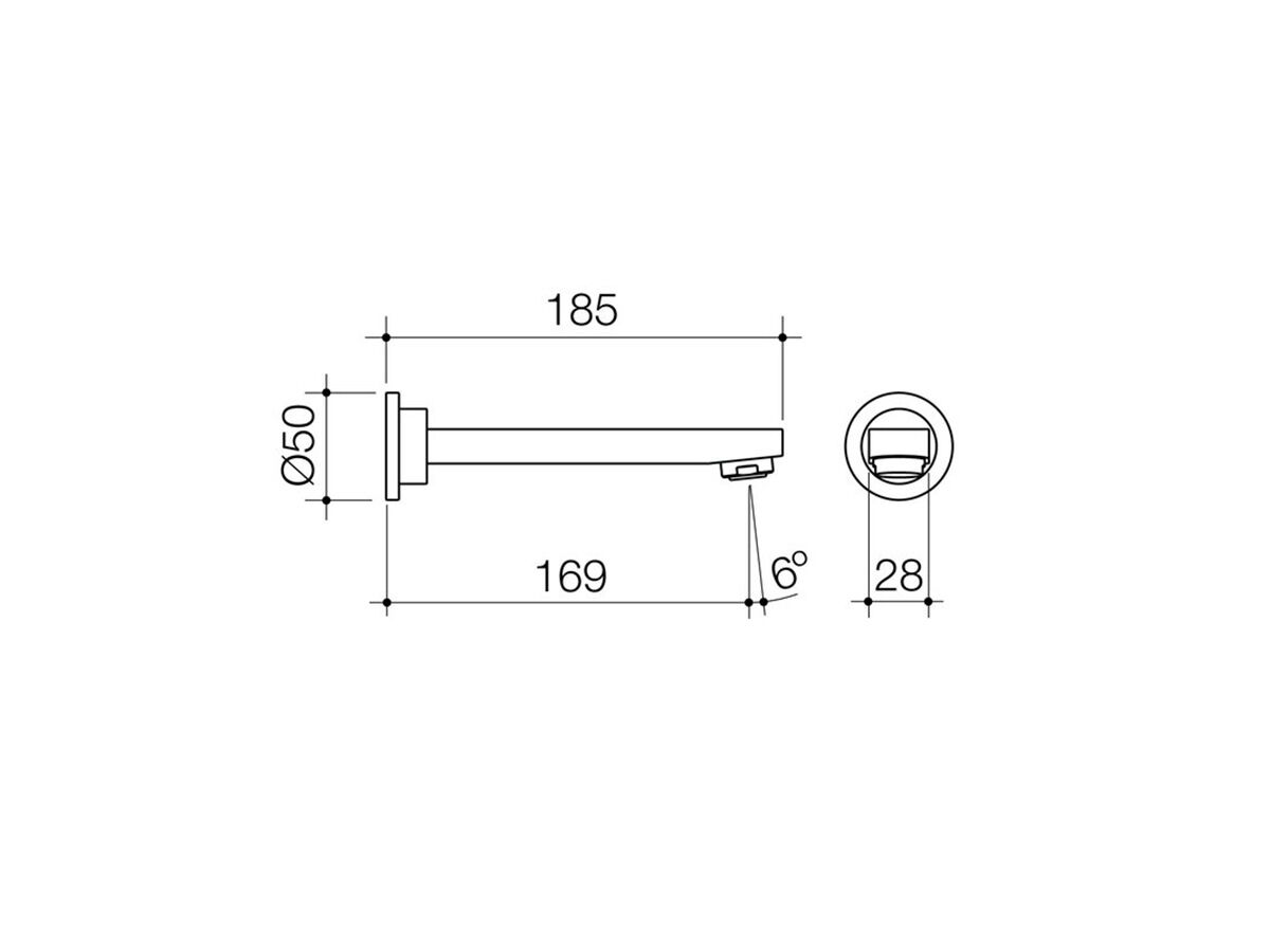 Reece Caroma Saracom Wall Bath Outlet Round Backplate 170mm Chrome