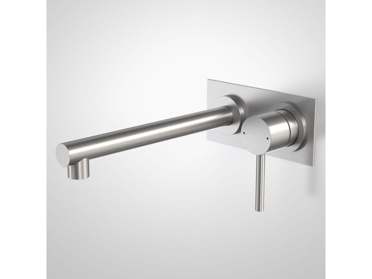 reece Caroma Titan Platemount Wall Bath Mixer Tap Stainless Steel
