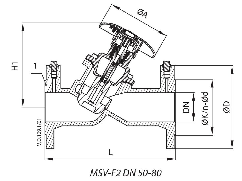 Reece Danfoss Leno Manaul Balancing Valve MSV-F2 DN 100 003Z1064