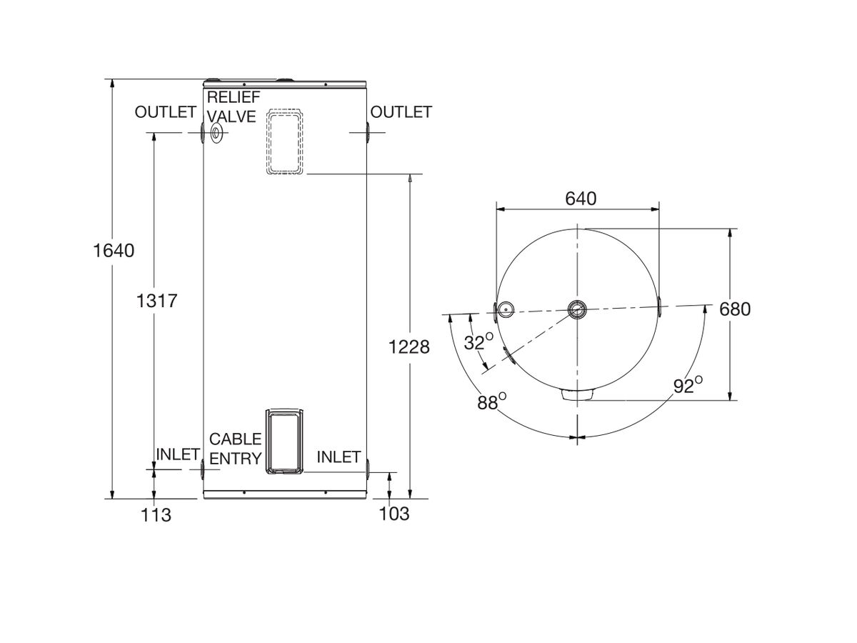 Reece Everhot 315L 3.6kW Single Element Electric Hot Water System