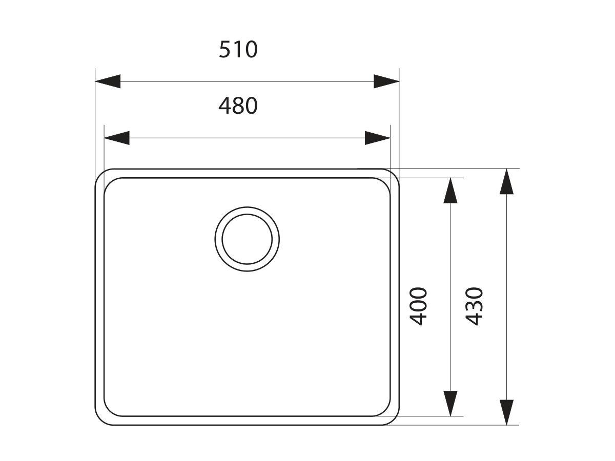 Reece Franke Ancona ANX110-48 Single Bowl Undermount Sink Only Stainless Steel