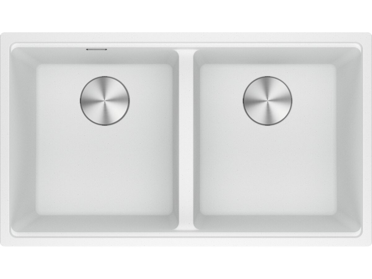 reece Franke City Fragranite Double Bowl 360mm Bowl + 360mm Bowl Undermount Sink Polar White