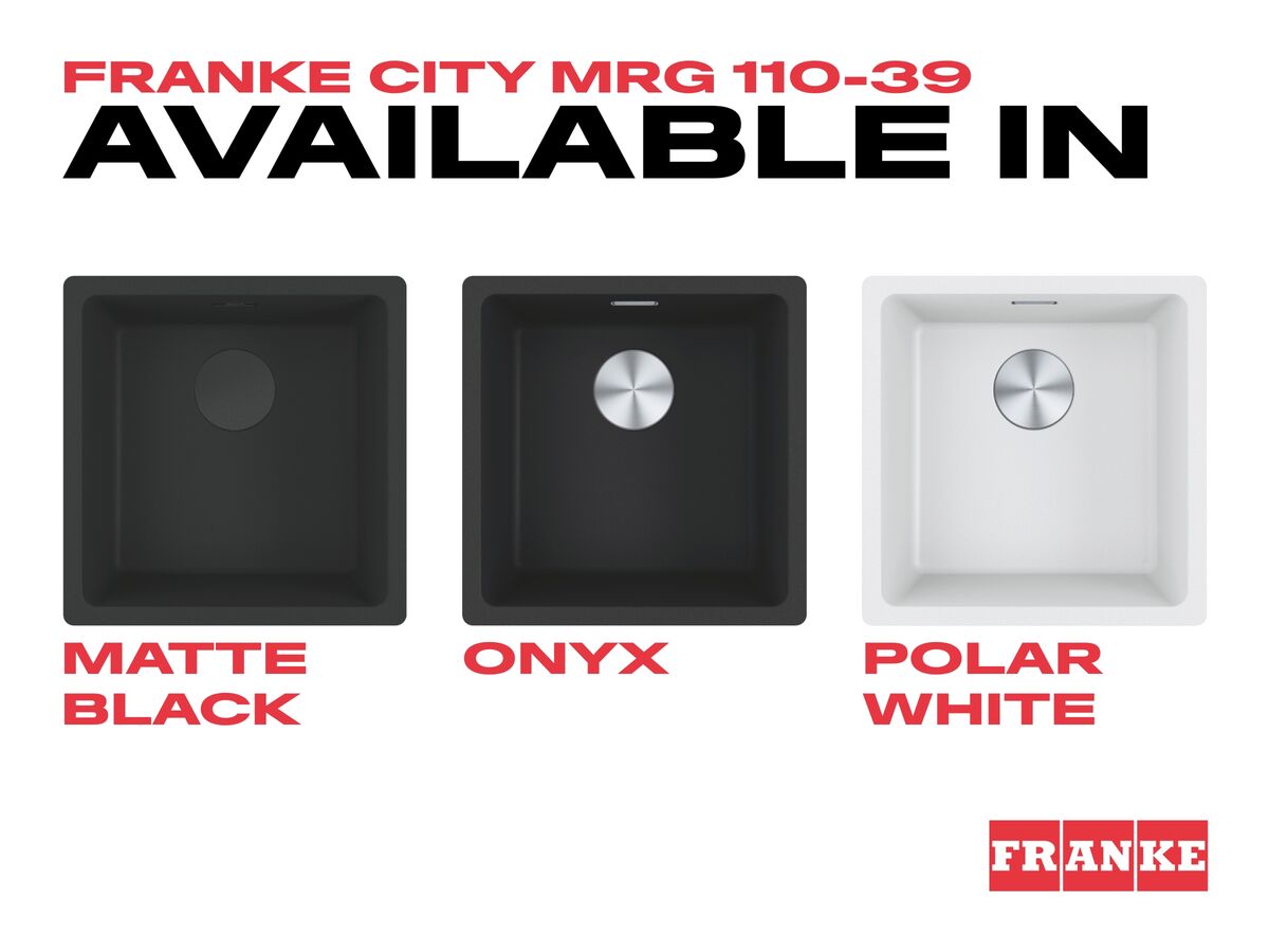 Reece Franke City Fragranite Single Bowl 390mm Undermount Sink Polar White