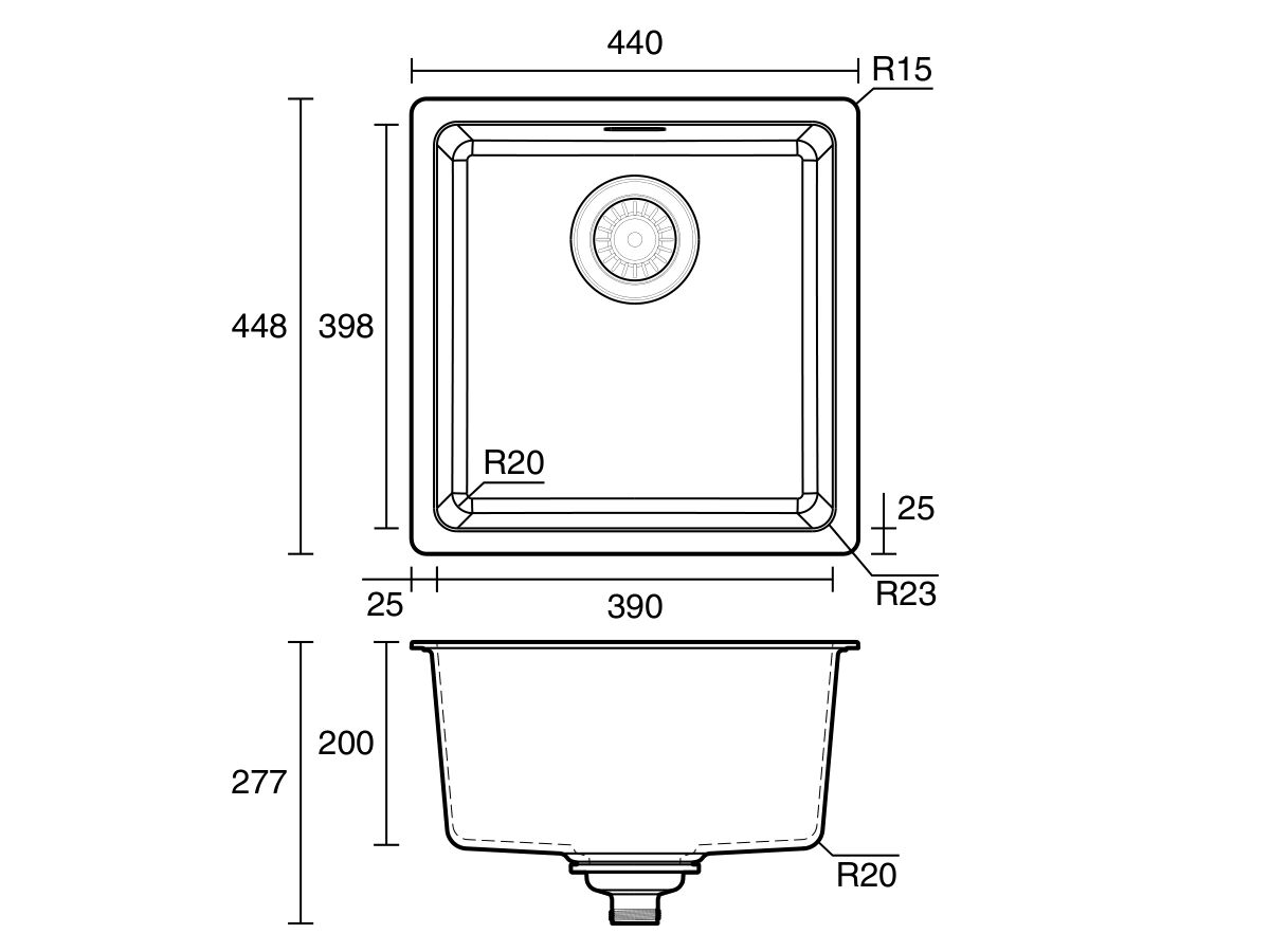 Reece Franke City Fragranite Single Bowl 390mm Undermount Sink Polar White