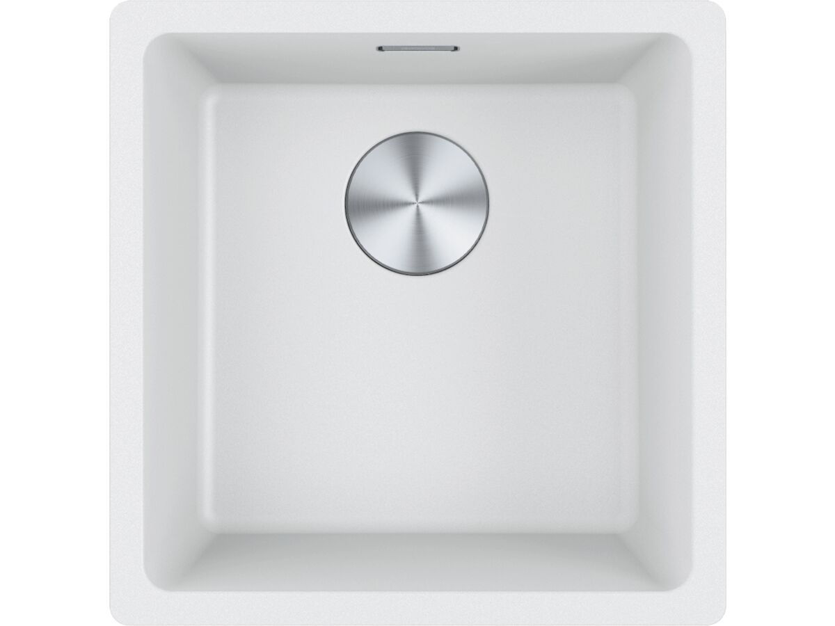 reece Franke City Fragranite Single Bowl 390mm Undermount Sink Polar White