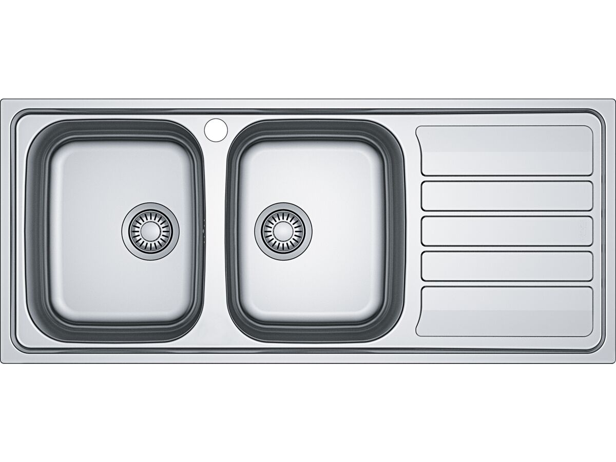 reece Franke Flash Flx621 Double Bowl Sink Only Right Hand Drain-Left Hand Bowl