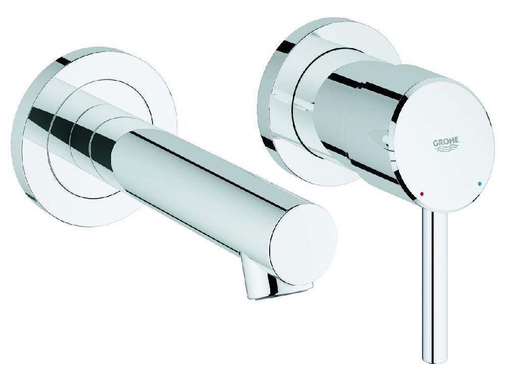 reece GROHE Concetto Wall Basin Mixer Tap Set 147mm Chrome (3 Star)