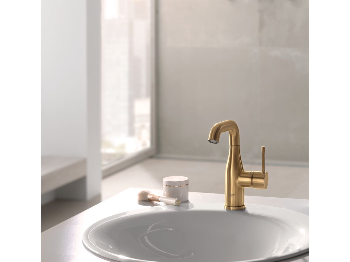 Reece GROHE Essence New Gooseneck Basin Mixer Tap Brushed Cool Sunrise (5 Star)