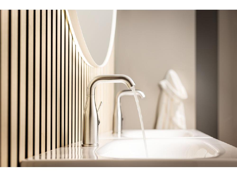 Reece GROHE Essence New Gooseneck Basin Mixer Tap Brushed Nickel (5 Star)