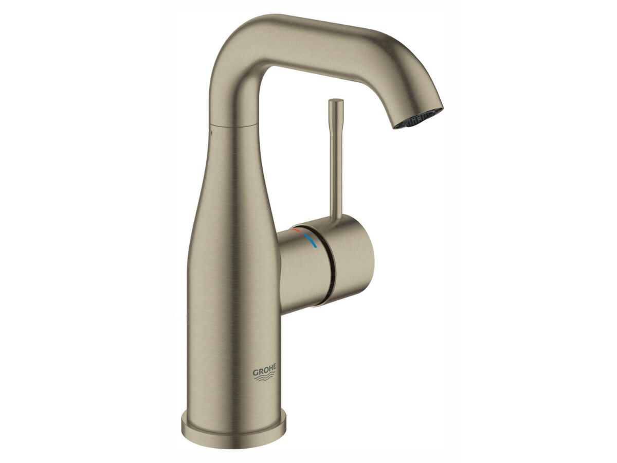 reece GROHE Essence New Gooseneck Basin Mixer Tap Brushed Nickel (5 Star)
