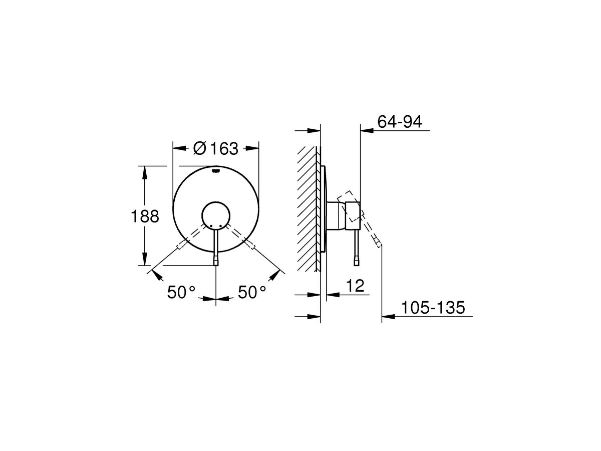 Reece GROHE Essence New Shower / Bath Mixer Tap Hard Graphite (V2)
