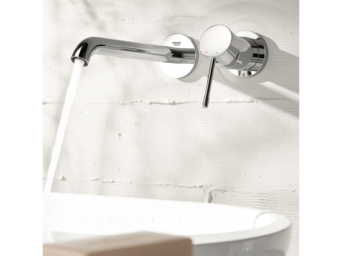 Reece GROHE Essence New Wall Basin Mixer Tap Set 180mm Chrome (5 Star)
