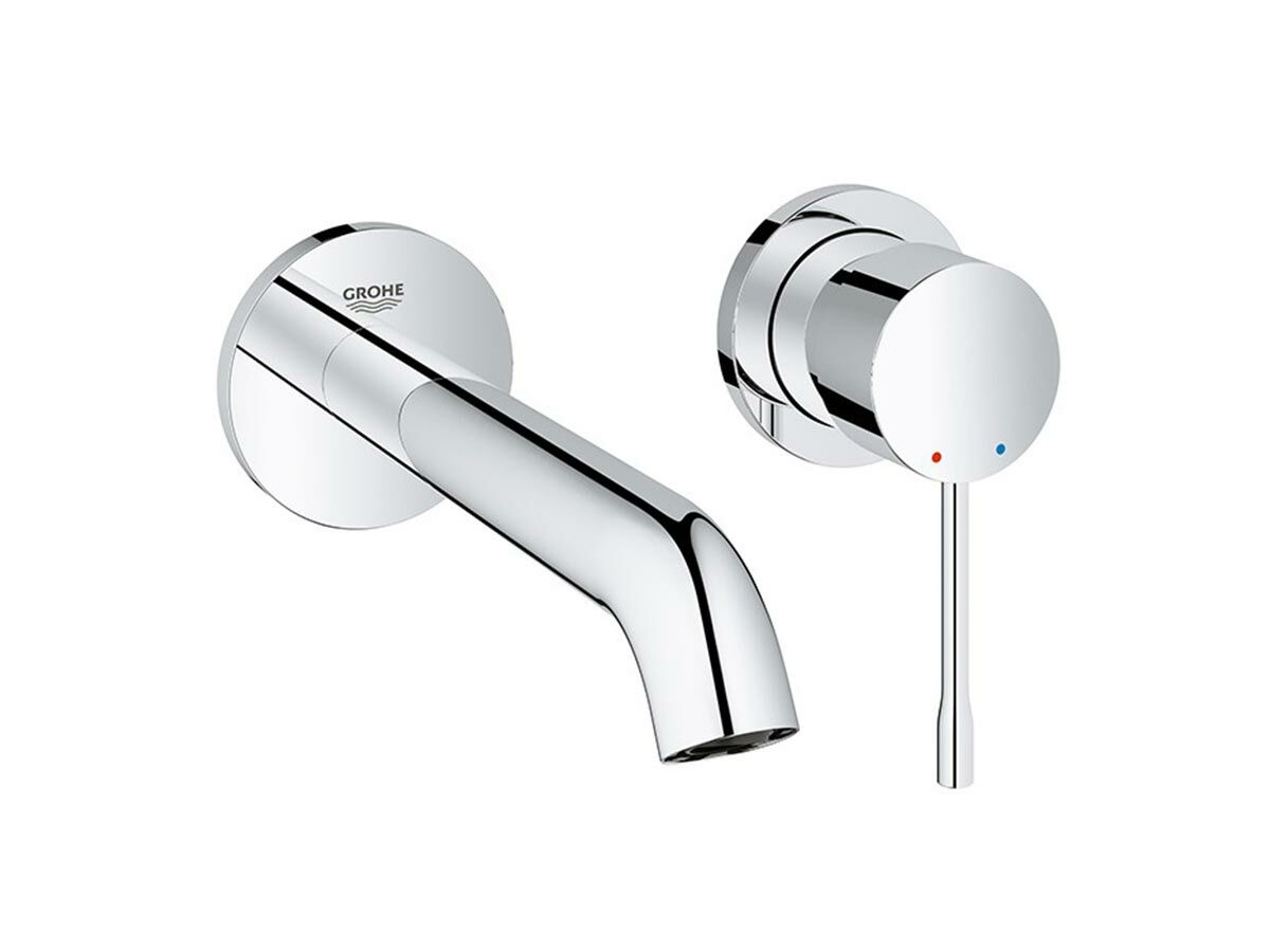 reece GROHE Essence New Wall Basin Mixer Tap Set 180mm Chrome (5 Star)