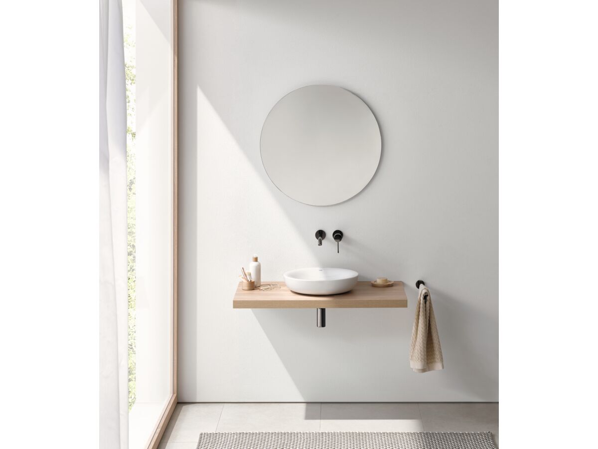 Reece GROHE Essence New Wall Basin Mixer Tap Set 180mm Hard Graphite (5 Star)