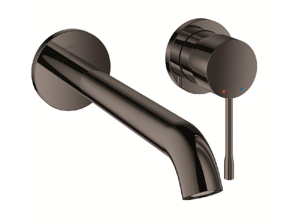 reece GROHE Essence New Wall Basin Mixer Tap Set 230mm Hard Graphite (5 Star)