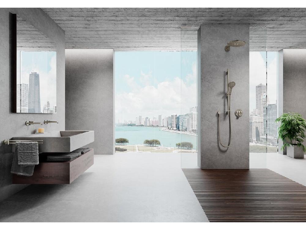 Reece GROHE Essence New Wall Bath Mixer Tap 230mm Front Of Wall Trim Set Only Brushed Nickel Lead Free