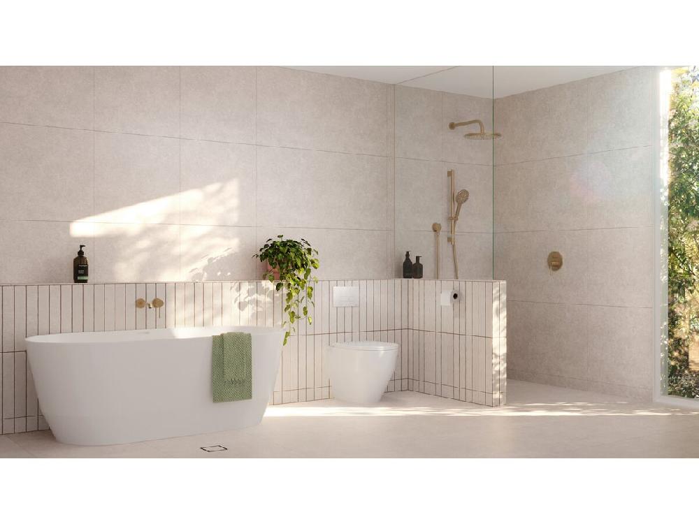 Reece GROHE Essence New Wall Bath Mixer Tap 230mm Front Of Wall Trim Set Only Brushed Cool Sunrise