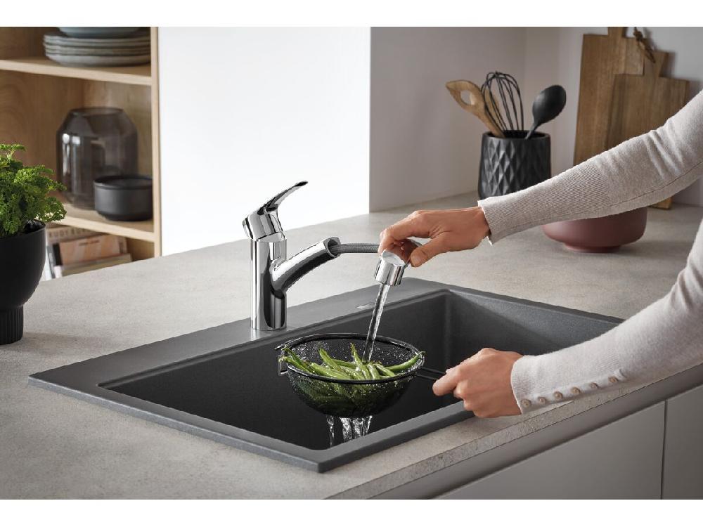 Reece GROHE Eurosmart New Pull Out Sink Mixer Chrome Plated (4 Star) Lead Free