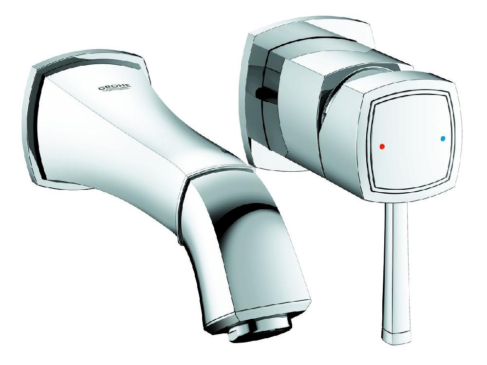 reece GROHE Grandera Wall Basin Mixer Tap Set 234mm Chrome (5 Star)