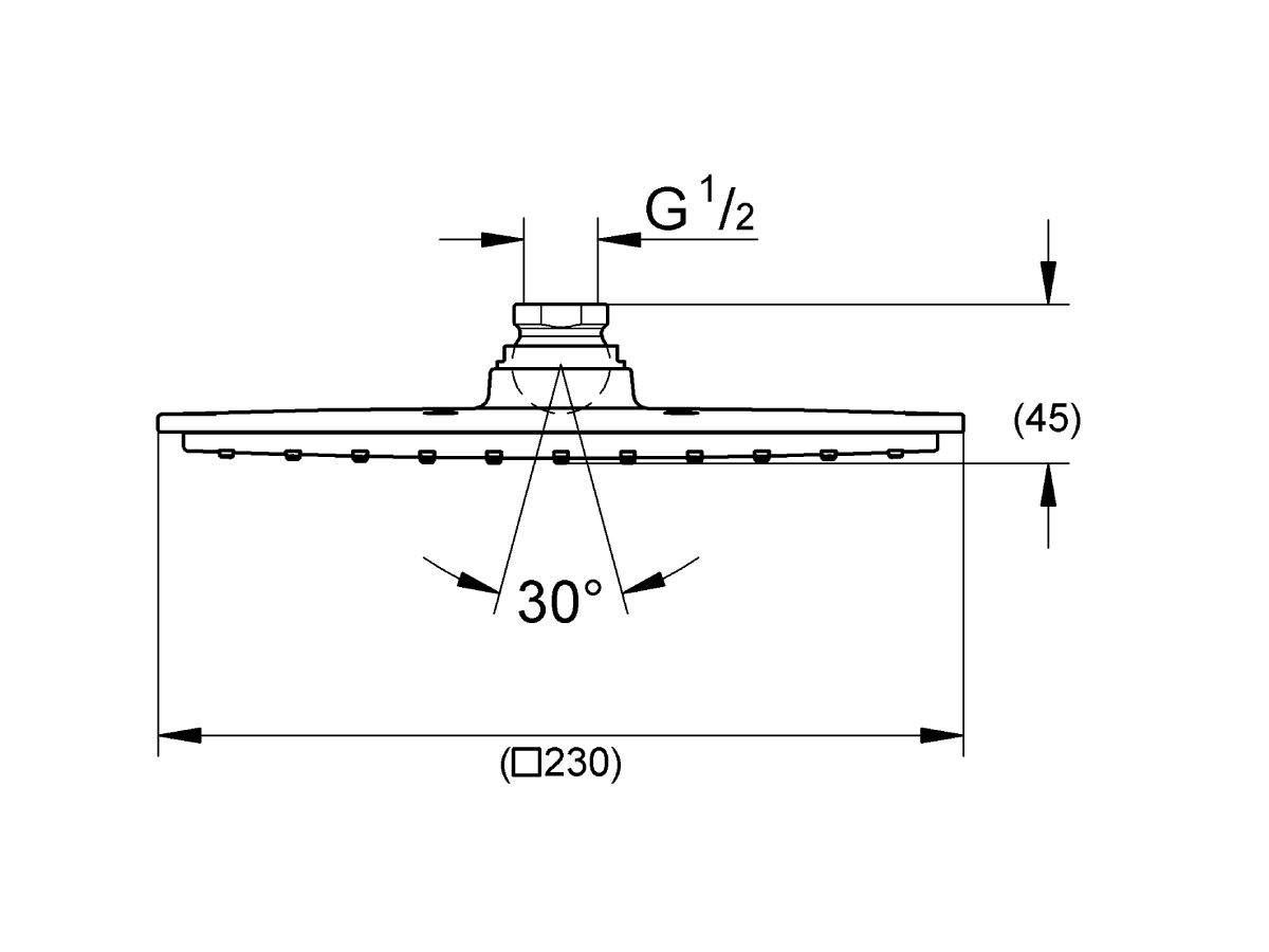 Reece GROHE Rainshower Allure 1 Spray Overhead Shower 230mm Chrome (3 Star)