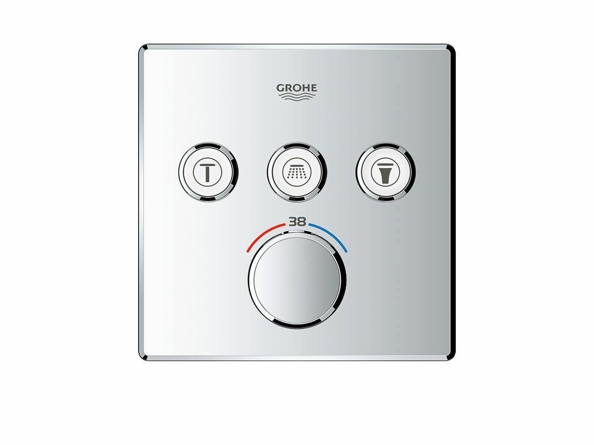 Reece GROHE SmartControl Concealed Thermostat 3 Button Square Chrome