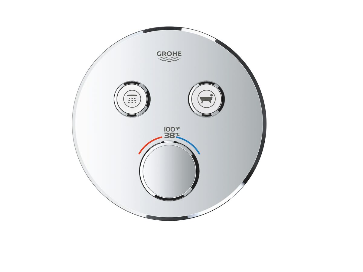 Reece GROHE SmartControl Concealed Thermostatic 2 Button Kit With Install Body Round Chrome