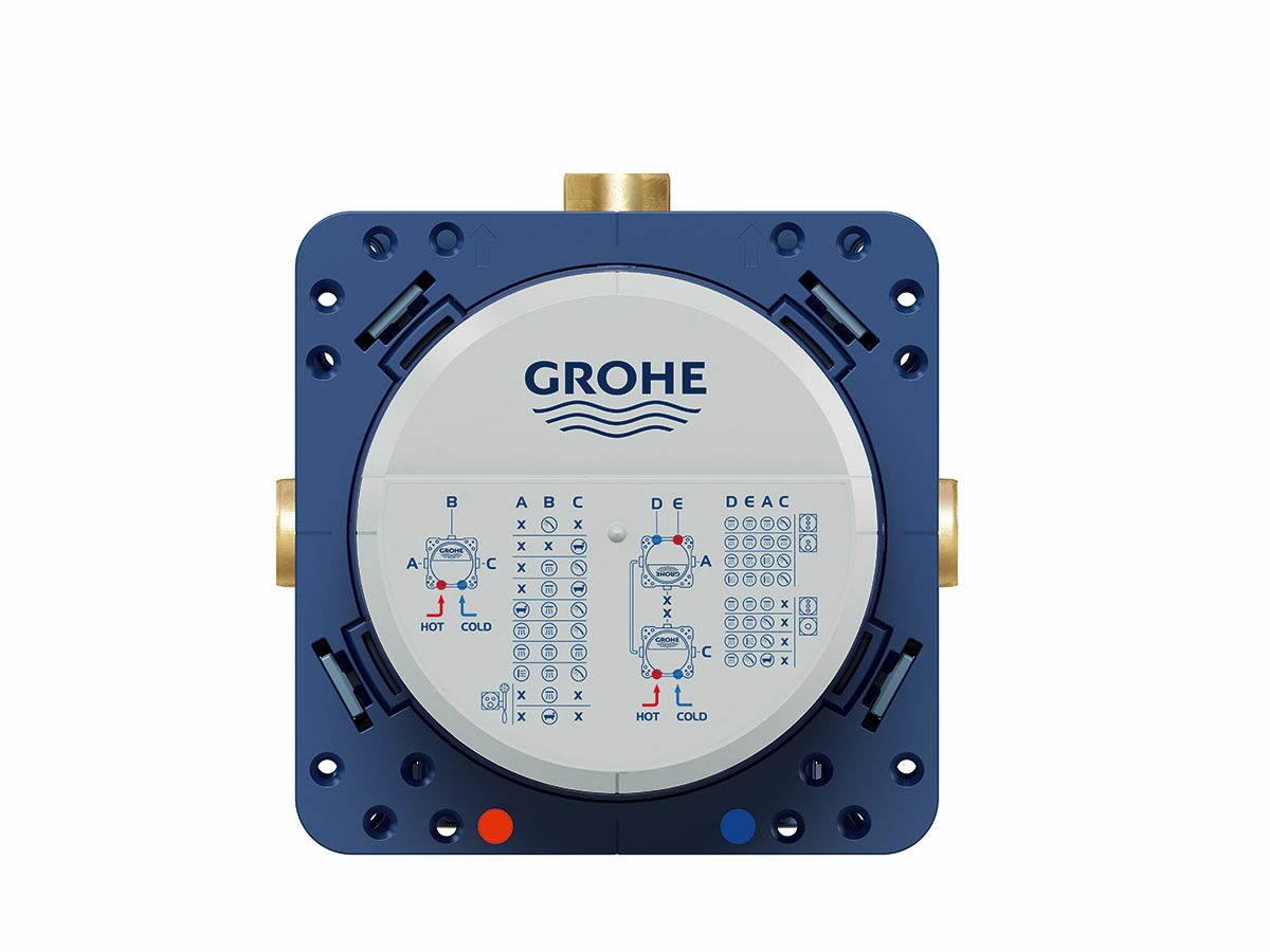 Reece GROHE SmartControl Concealed Thermostatic 2 Button Kit With Install Body Round Brushed Cool Sunrise